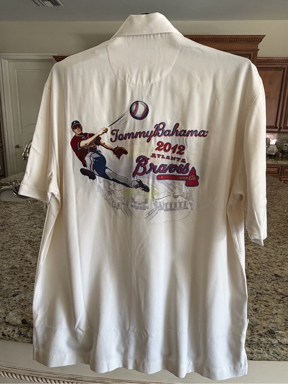 Tommy Bahama 2012 Collector’s Edition Silk Atlanta Braves Camp Shirt NWT